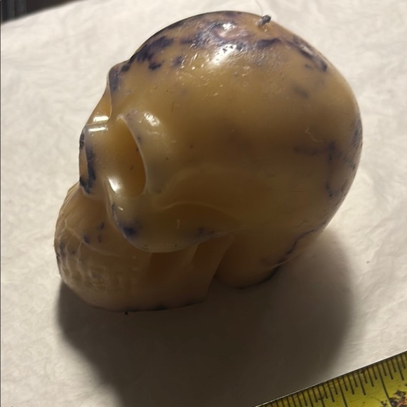 Cream and Purple Candle Holder with Distinctive Accents - Picture 4 of 16